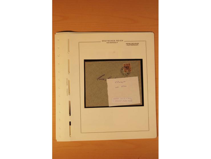 1889/1900 Krone/Adler: Große Forschungs- und Spezialsammlung der Plattenfehler und Fehler nach "Collegium Philatelicum", saub