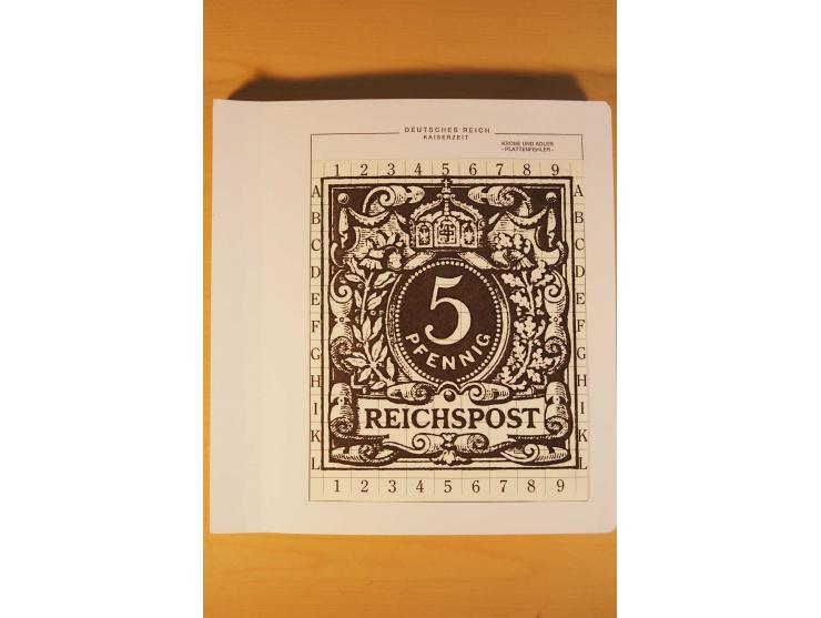 1889/1900 Krone/Adler: Große Forschungs- und Spezialsammlung der Plattenfehler und Fehler nach "Collegium Philatelicum", saub