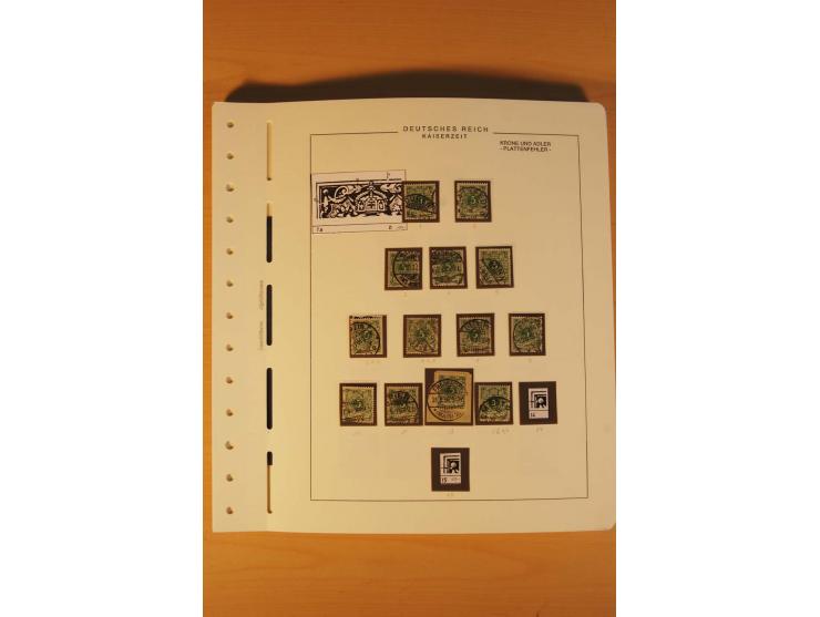 1889/1900 Krone/Adler: Große Forschungs- und Spezialsammlung der Plattenfehler und Fehler nach "Collegium Philatelicum", saub