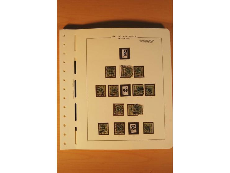 1889/1900 Krone/Adler: Große Forschungs- und Spezialsammlung der Plattenfehler und Fehler nach "Collegium Philatelicum", saub