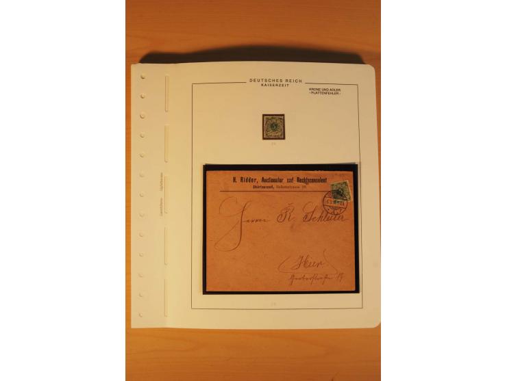 1889/1900 Krone/Adler: Große Forschungs- und Spezialsammlung der Plattenfehler und Fehler nach "Collegium Philatelicum", saub