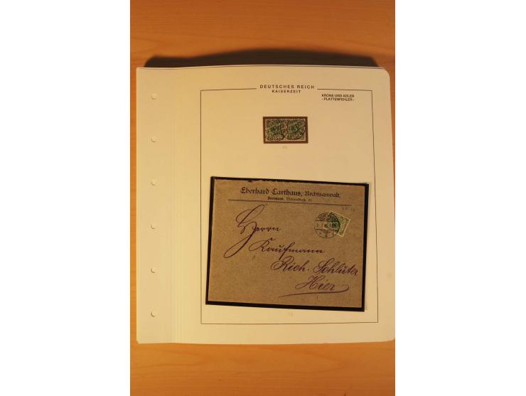 1889/1900 Krone/Adler: Große Forschungs- und Spezialsammlung der Plattenfehler und Fehler nach "Collegium Philatelicum", saub