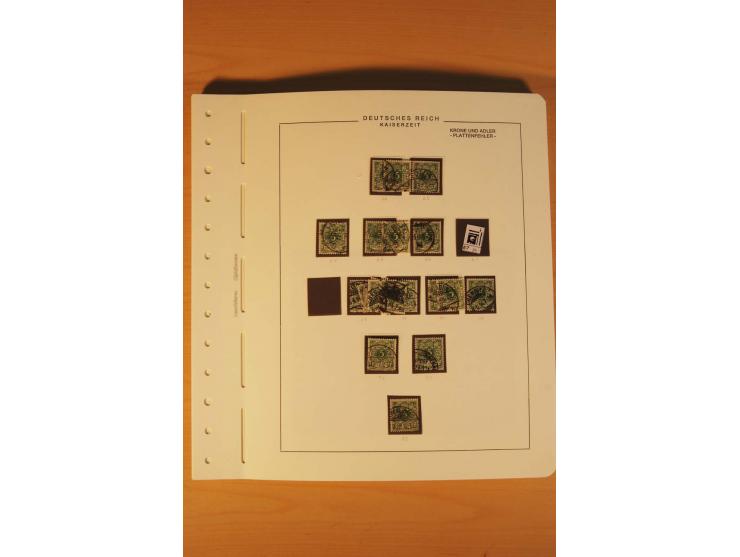 1889/1900 Krone/Adler: Große Forschungs- und Spezialsammlung der Plattenfehler und Fehler nach "Collegium Philatelicum", saub