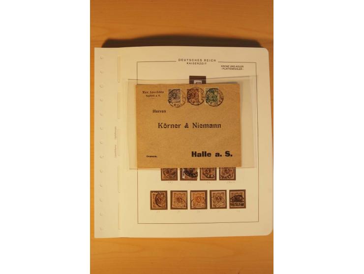 1889/1900 Krone/Adler: Große Forschungs- und Spezialsammlung der Plattenfehler und Fehler nach "Collegium Philatelicum", saub