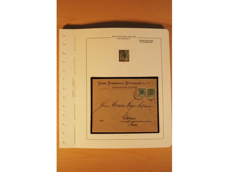 1889/1900 Krone/Adler: Große Forschungs- und Spezialsammlung der Plattenfehler und Fehler nach "Collegium Philatelicum", saub