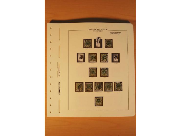 1889/1900 Krone/Adler: Große Forschungs- und Spezialsammlung der Plattenfehler und Fehler nach "Collegium Philatelicum", saub
