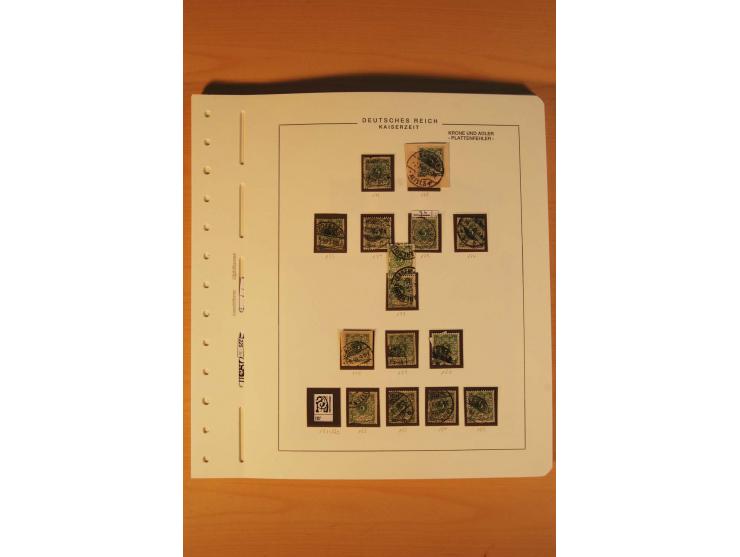 1889/1900 Krone/Adler: Große Forschungs- und Spezialsammlung der Plattenfehler und Fehler nach "Collegium Philatelicum", saub