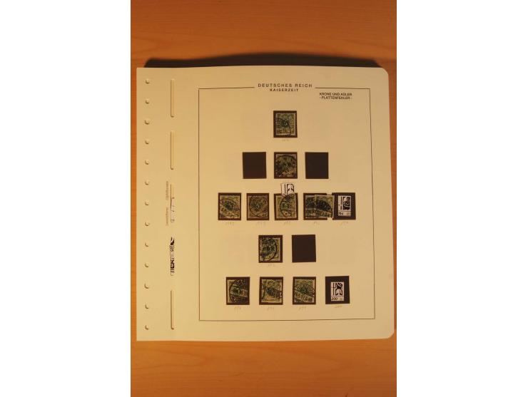 1889/1900 Krone/Adler: Große Forschungs- und Spezialsammlung der Plattenfehler und Fehler nach "Collegium Philatelicum", saub