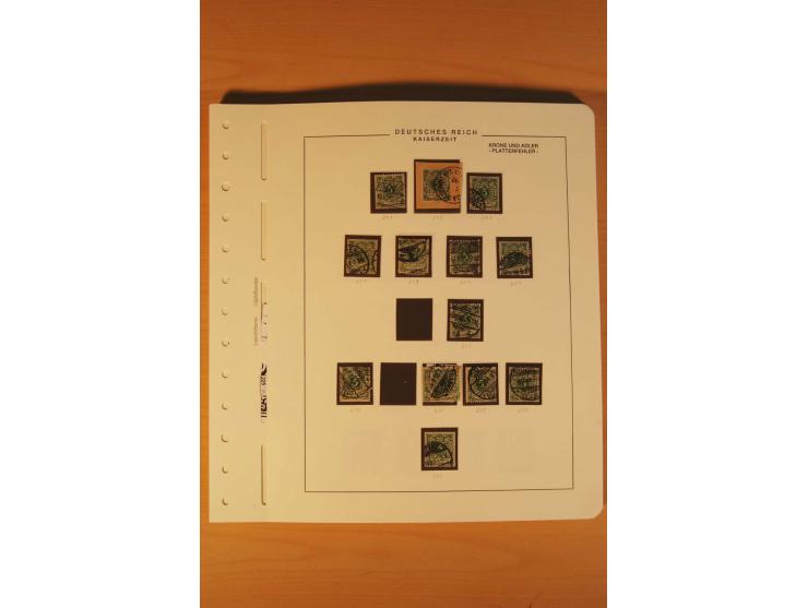 1889/1900 Krone/Adler: Große Forschungs- und Spezialsammlung der Plattenfehler und Fehler nach "Collegium Philatelicum", saub