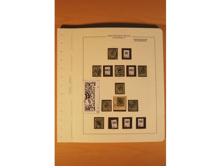 1889/1900 Krone/Adler: Große Forschungs- und Spezialsammlung der Plattenfehler und Fehler nach "Collegium Philatelicum", saub