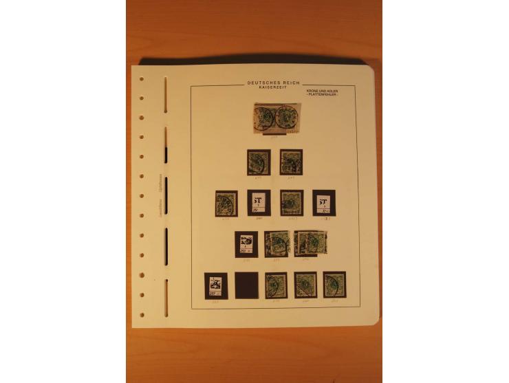 1889/1900 Krone/Adler: Große Forschungs- und Spezialsammlung der Plattenfehler und Fehler nach "Collegium Philatelicum", saub