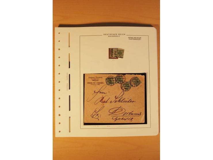 1889/1900 Krone/Adler: Große Forschungs- und Spezialsammlung der Plattenfehler und Fehler nach "Collegium Philatelicum", saub