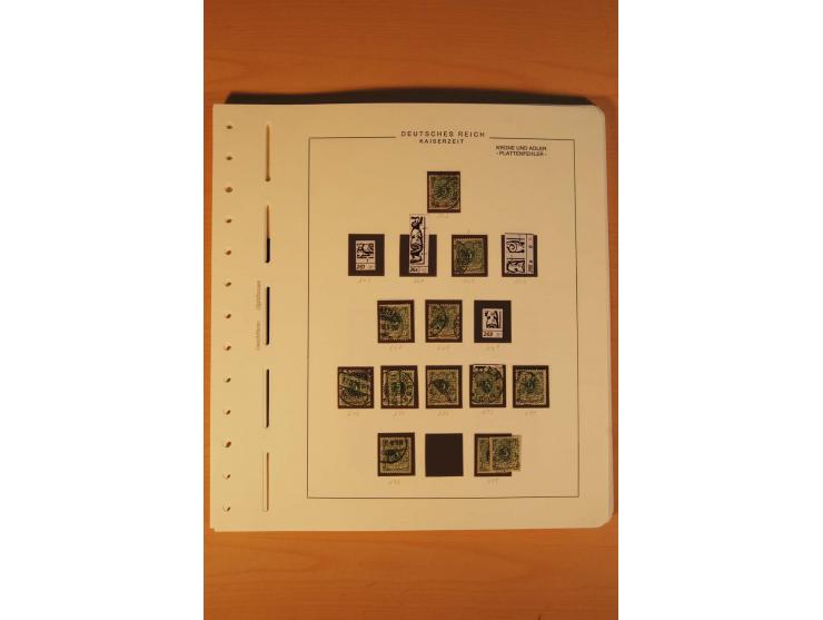 1889/1900 Krone/Adler: Große Forschungs- und Spezialsammlung der Plattenfehler und Fehler nach "Collegium Philatelicum", saub