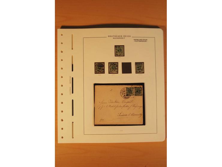 1889/1900 Krone/Adler: Große Forschungs- und Spezialsammlung der Plattenfehler und Fehler nach "Collegium Philatelicum", saub