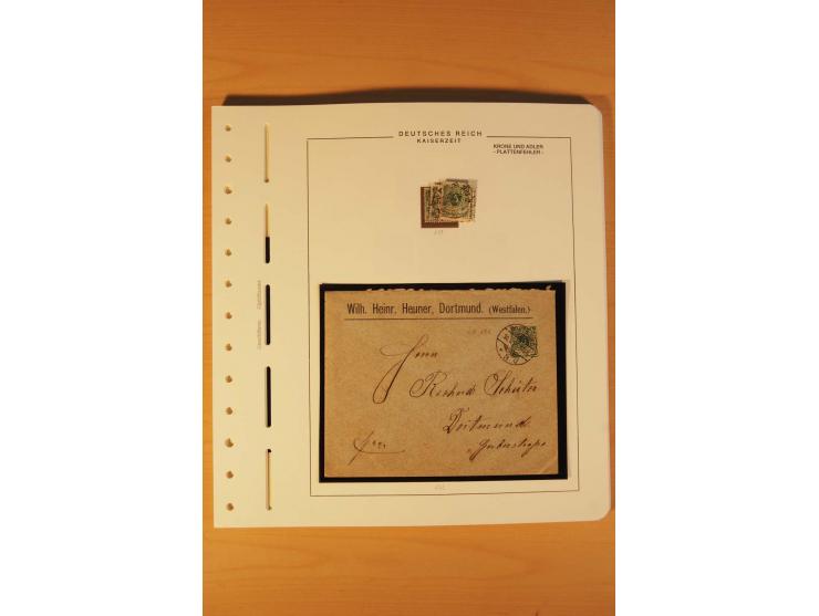 1889/1900 Krone/Adler: Große Forschungs- und Spezialsammlung der Plattenfehler und Fehler nach "Collegium Philatelicum", saub