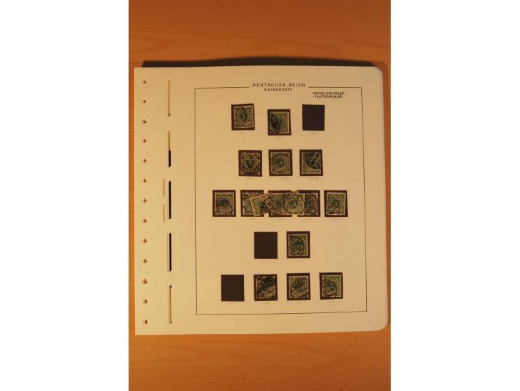 1889/1900 Krone/Adler: Große Forschungs- und Spezialsammlung der Plattenfehler und Fehler nach "Collegium Philatelicum", saub
