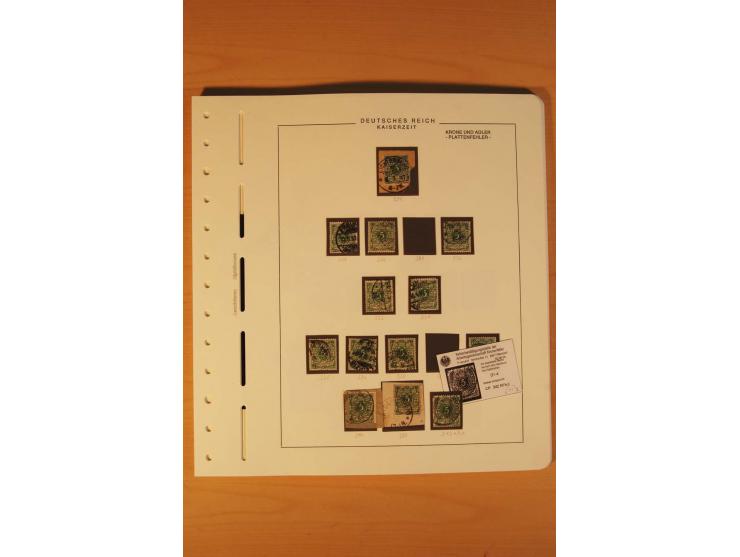 1889/1900 Krone/Adler: Große Forschungs- und Spezialsammlung der Plattenfehler und Fehler nach "Collegium Philatelicum", saub