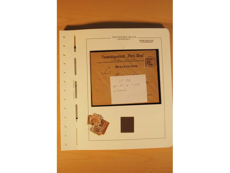1889/1900 Krone/Adler: Große Forschungs- und Spezialsammlung der Plattenfehler und Fehler nach "Collegium Philatelicum", saub