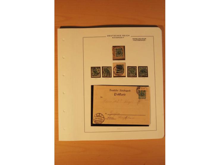 1889/1900 Krone/Adler: Große Forschungs- und Spezialsammlung der Plattenfehler und Fehler nach "Collegium Philatelicum", saub