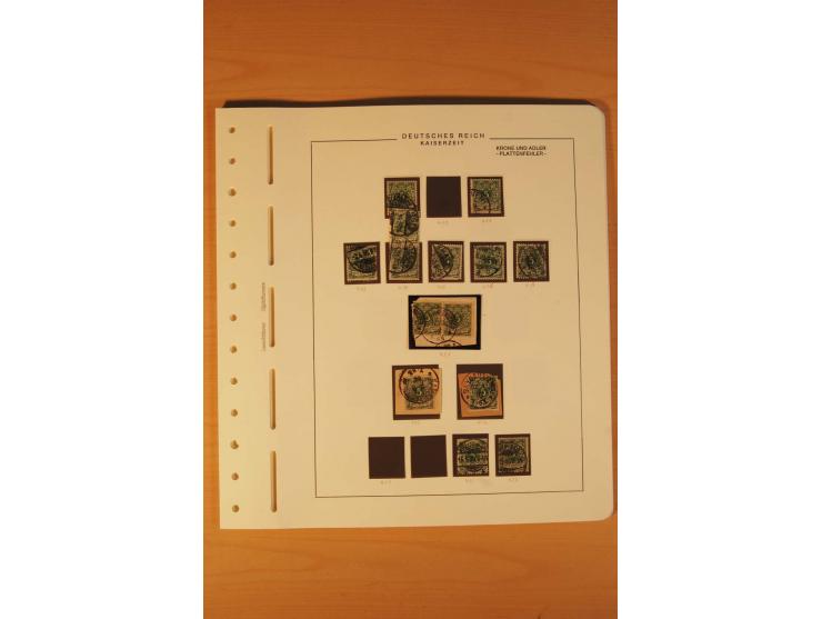 1889/1900 Krone/Adler: Große Forschungs- und Spezialsammlung der Plattenfehler und Fehler nach "Collegium Philatelicum", saub