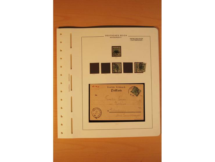 1889/1900 Krone/Adler: Große Forschungs- und Spezialsammlung der Plattenfehler und Fehler nach "Collegium Philatelicum", saub