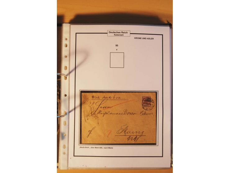 1889/1900, Krone/Adler: große gestempelte Spezialsammlung auf selbstgestalteten Blättern, dabei alle Farben kpl., vielfach me