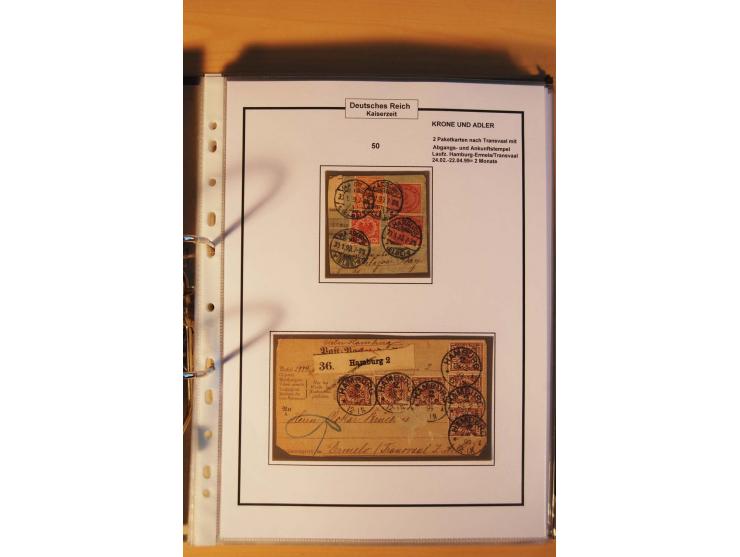 1889/1900, Krone/Adler: große gestempelte Spezialsammlung auf selbstgestalteten Blättern, dabei alle Farben kpl., vielfach me