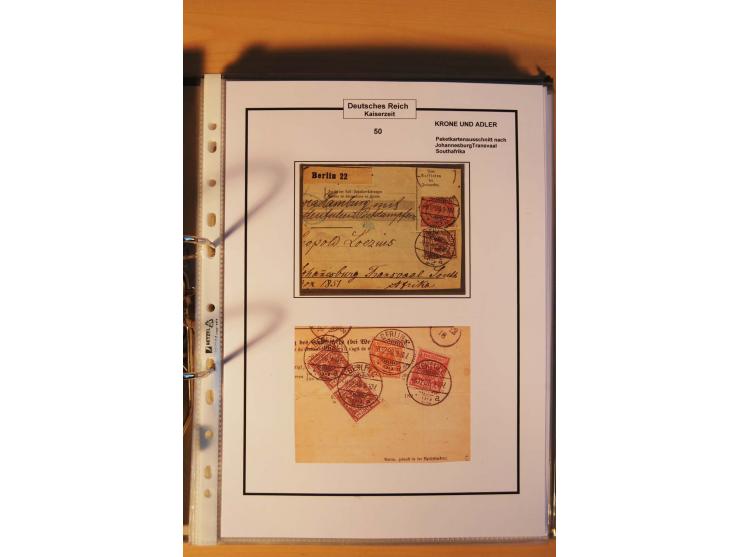 1889/1900, Krone/Adler: große gestempelte Spezialsammlung auf selbstgestalteten Blättern, dabei alle Farben kpl., vielfach me