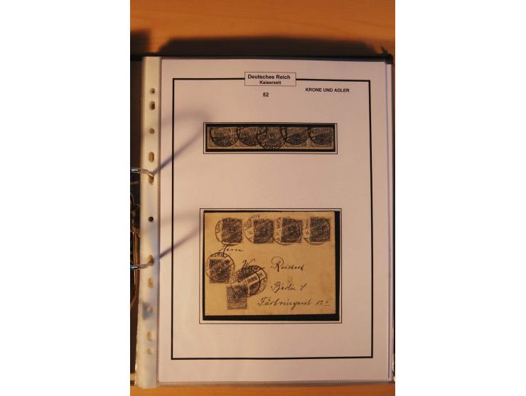 1889/1900, Krone/Adler: große gestempelte Spezialsammlung auf selbstgestalteten Blättern, dabei alle Farben kpl., vielfach me