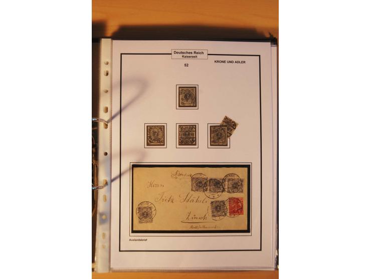 1889/1900, Krone/Adler: große gestempelte Spezialsammlung auf selbstgestalteten Blättern, dabei alle Farben kpl., vielfach me