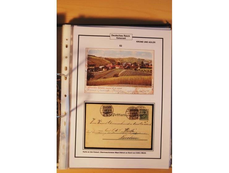 1889/1900, Krone/Adler: große gestempelte Spezialsammlung auf selbstgestalteten Blättern, dabei alle Farben kpl., vielfach me