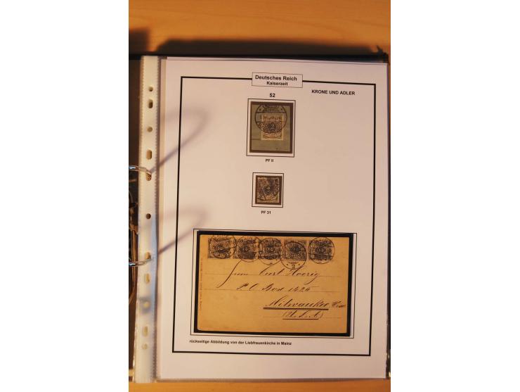 1889/1900, Krone/Adler: große gestempelte Spezialsammlung auf selbstgestalteten Blättern, dabei alle Farben kpl., vielfach me