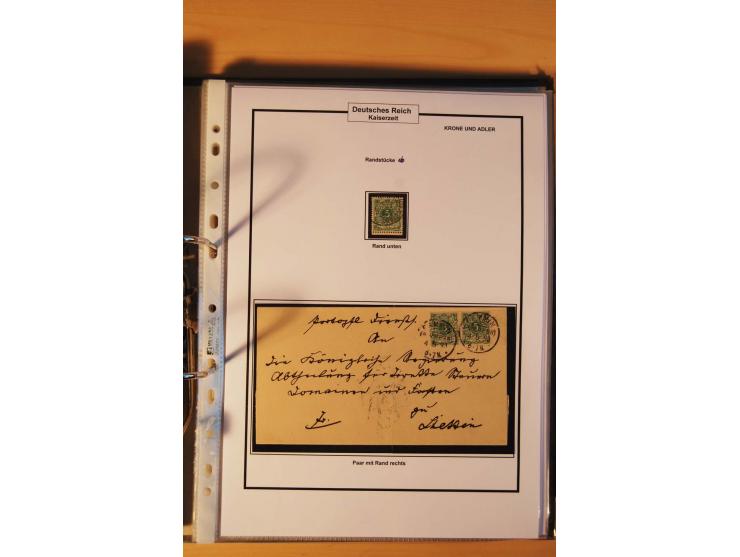 1889/1900, Krone/Adler: große gestempelte Spezialsammlung auf selbstgestalteten Blättern, dabei alle Farben kpl., vielfach me