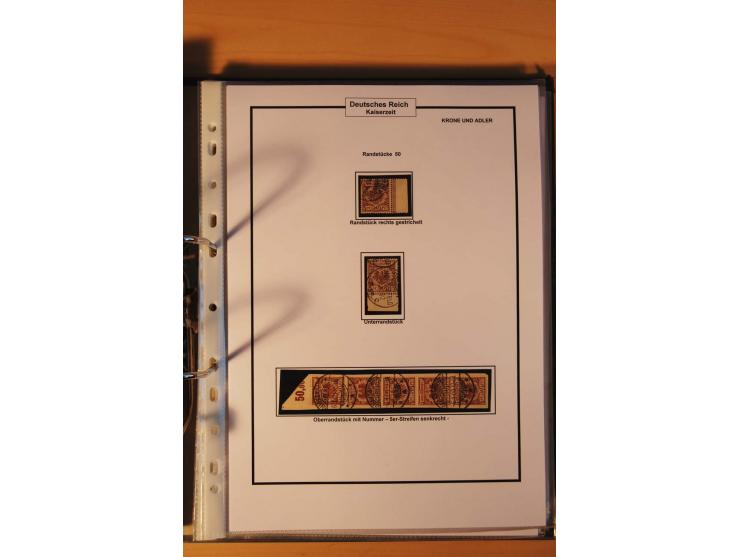 1889/1900, Krone/Adler: große gestempelte Spezialsammlung auf selbstgestalteten Blättern, dabei alle Farben kpl., vielfach me