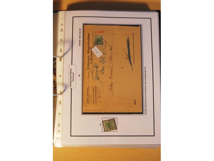 1889/1900, Krone/Adler: große gestempelte Spezialsammlung auf selbstgestalteten Blättern, dabei alle Farben kpl., vielfach me