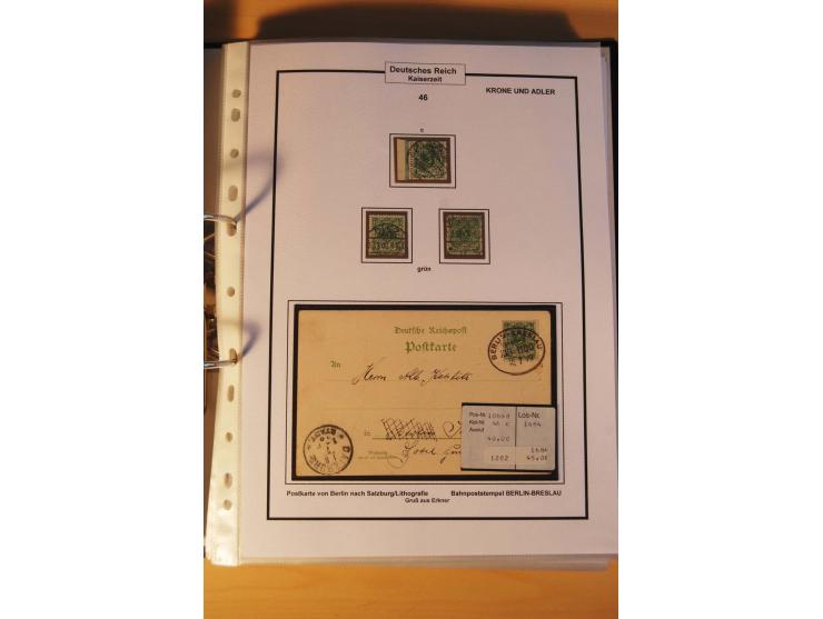1889/1900, Krone/Adler: große gestempelte Spezialsammlung auf selbstgestalteten Blättern, dabei alle Farben kpl., vielfach me