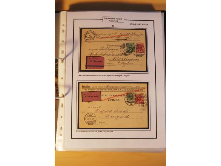 1889/1900, Krone/Adler: große gestempelte Spezialsammlung auf selbstgestalteten Blättern, dabei alle Farben kpl., vielfach me