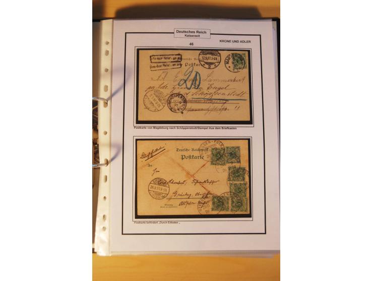 1889/1900, Krone/Adler: große gestempelte Spezialsammlung auf selbstgestalteten Blättern, dabei alle Farben kpl., vielfach me