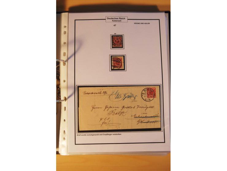 1889/1900, Krone/Adler: große gestempelte Spezialsammlung auf selbstgestalteten Blättern, dabei alle Farben kpl., vielfach me