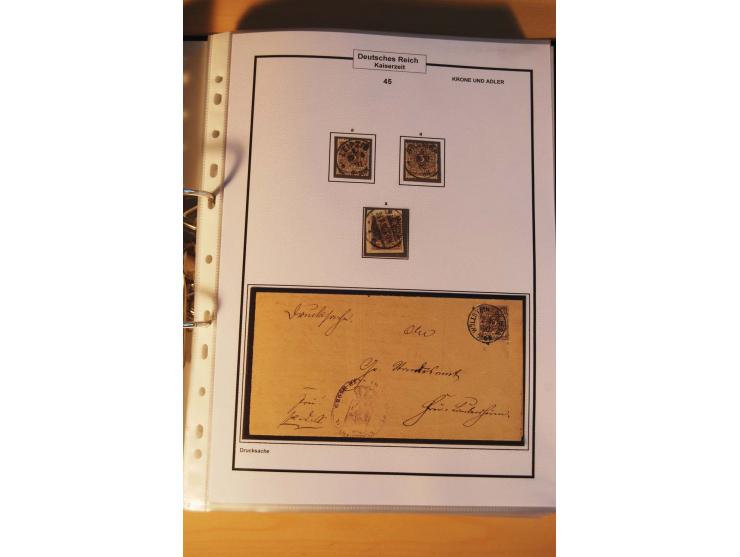 1889/1900, Krone/Adler: große gestempelte Spezialsammlung auf selbstgestalteten Blättern, dabei alle Farben kpl., vielfach me