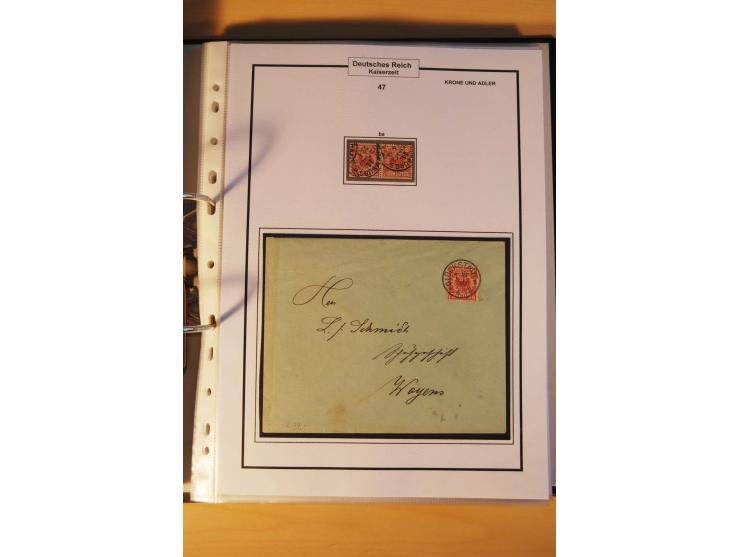 1889/1900, Krone/Adler: große gestempelte Spezialsammlung auf selbstgestalteten Blättern, dabei alle Farben kpl., vielfach me