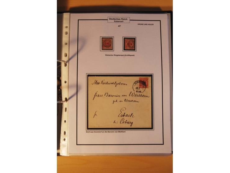 1889/1900, Krone/Adler: große gestempelte Spezialsammlung auf selbstgestalteten Blättern, dabei alle Farben kpl., vielfach me