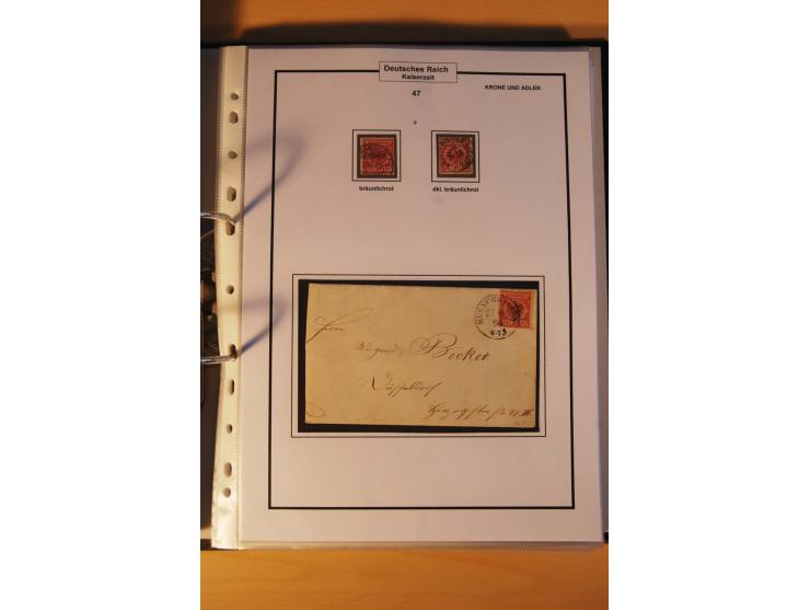 1889/1900, Krone/Adler: große gestempelte Spezialsammlung auf selbstgestalteten Blättern, dabei alle Farben kpl., vielfach me