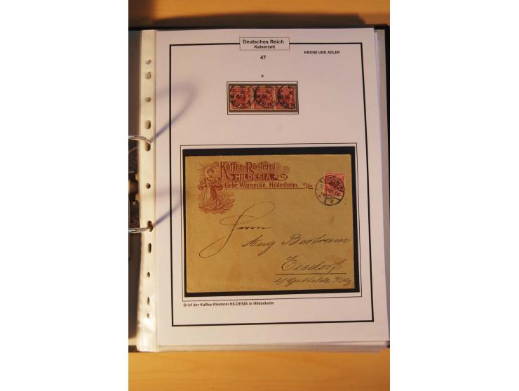 1889/1900, Krone/Adler: große gestempelte Spezialsammlung auf selbstgestalteten Blättern, dabei alle Farben kpl., vielfach me