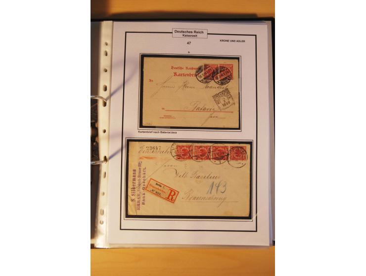 1889/1900, Krone/Adler: große gestempelte Spezialsammlung auf selbstgestalteten Blättern, dabei alle Farben kpl., vielfach me