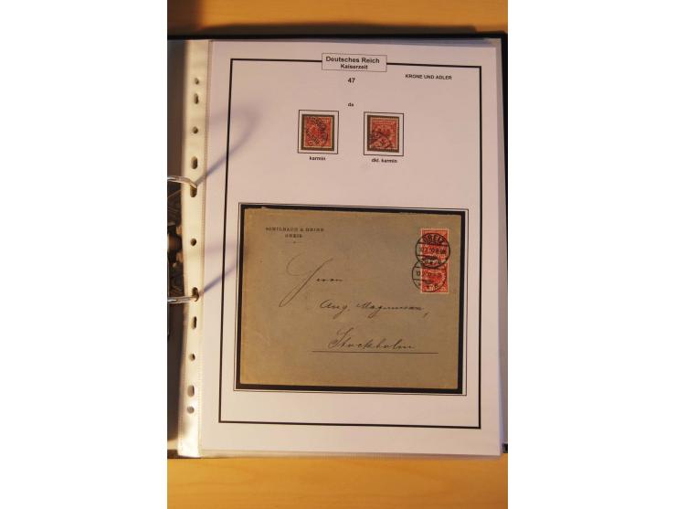 1889/1900, Krone/Adler: große gestempelte Spezialsammlung auf selbstgestalteten Blättern, dabei alle Farben kpl., vielfach me
