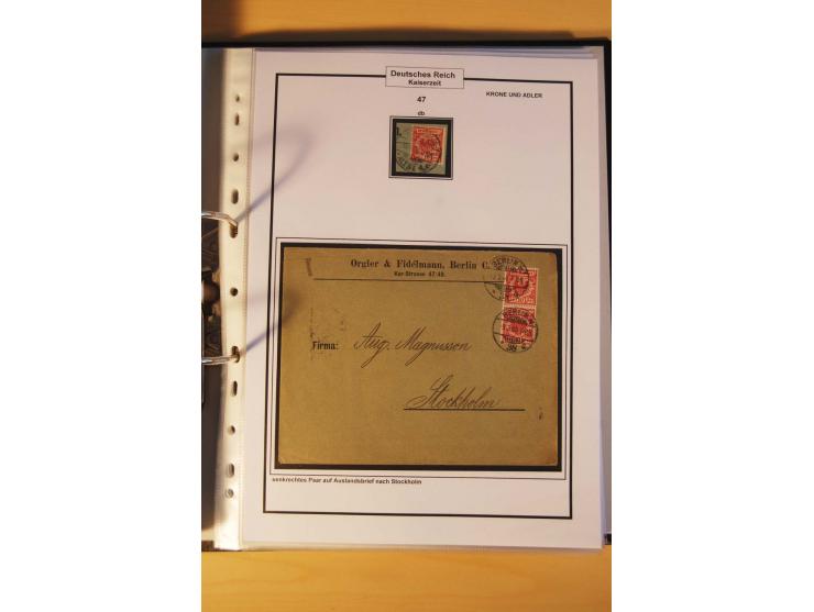 1889/1900, Krone/Adler: große gestempelte Spezialsammlung auf selbstgestalteten Blättern, dabei alle Farben kpl., vielfach me