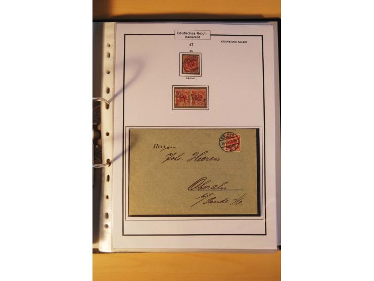 1889/1900, Krone/Adler: große gestempelte Spezialsammlung auf selbstgestalteten Blättern, dabei alle Farben kpl., vielfach me