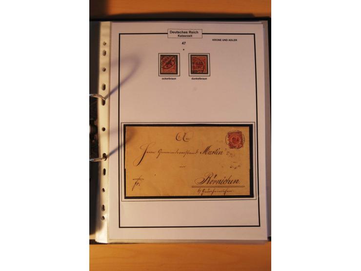 1889/1900, Krone/Adler: große gestempelte Spezialsammlung auf selbstgestalteten Blättern, dabei alle Farben kpl., vielfach me