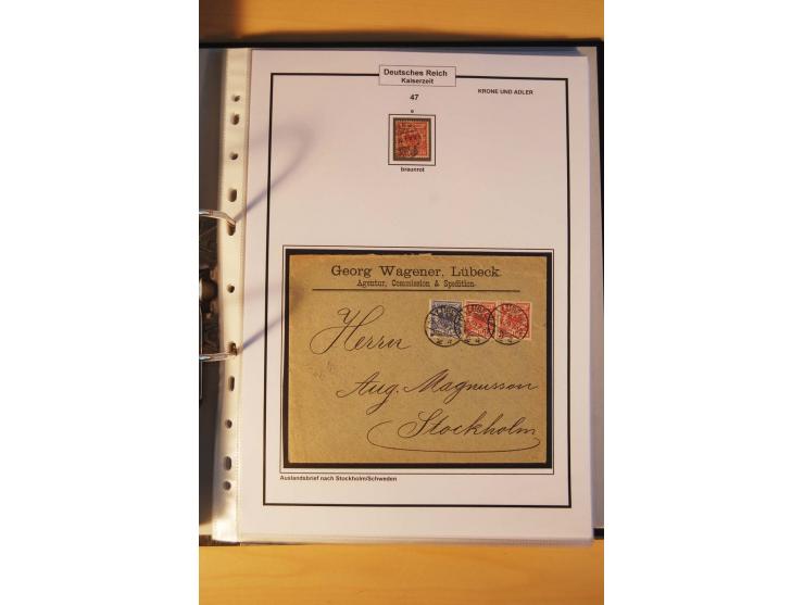 1889/1900, Krone/Adler: große gestempelte Spezialsammlung auf selbstgestalteten Blättern, dabei alle Farben kpl., vielfach me